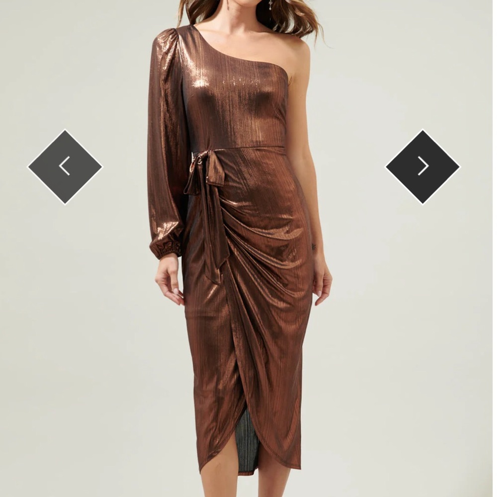 Sugarlips Nyla metallic copper dress